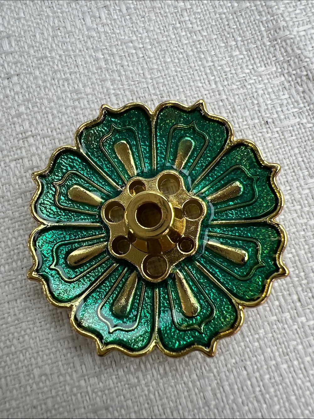 Incense Holder green and gold